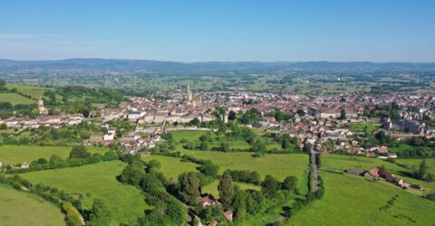 Vue aérienne d'Autun